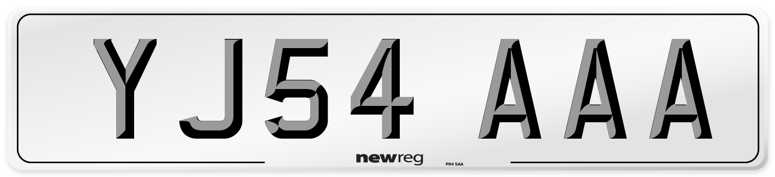 YJ54 AAA Number Plate from New Reg